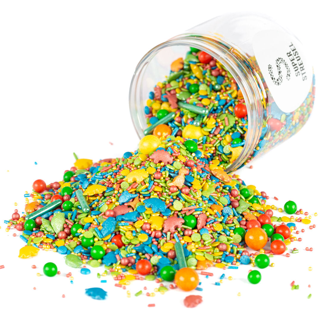 DinoParty Super Streusel (90g), Bunte Streusel, Zuckerstreusel, Dino Streusel, Dinotorte - 1