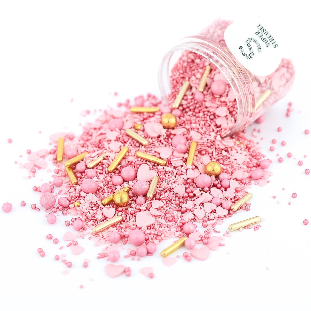 Lieblingsding Super Streusel (90g), Streusel Herzen, Bunte Streusel, rosa Zuckerstreusel, Sprinkles - 2