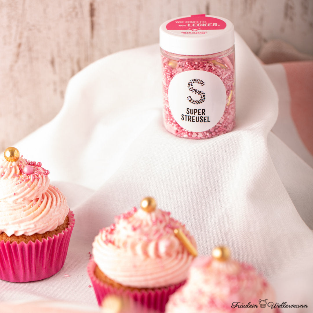 Lieblingsding Super Streusel (90g), Streusel Herzen, Bunte Streusel, rosa Zuckerstreusel, Sprinkles - 8