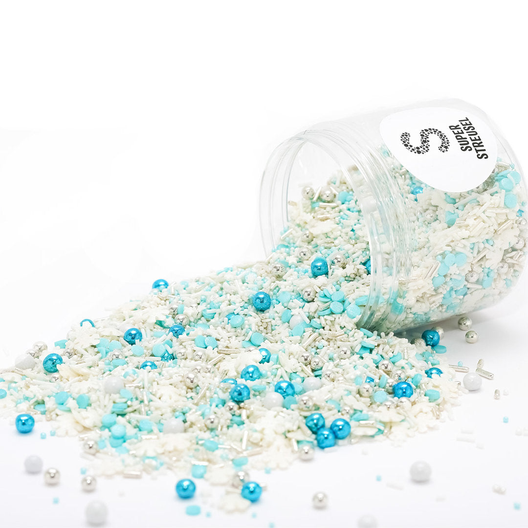 Schneegestöber Super Streusel (90g), Bunte Streusel, Zuckerstreusel, Schneeflocken Streusel - 2