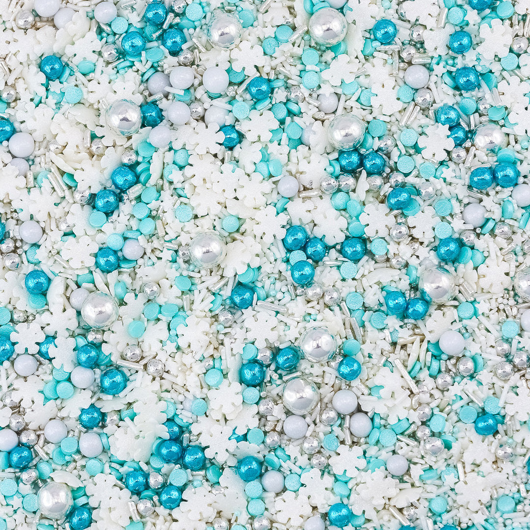 Schneegestöber Super Streusel (90g), Bunte Streusel, Zuckerstreusel, Schneeflocken Streusel - 3