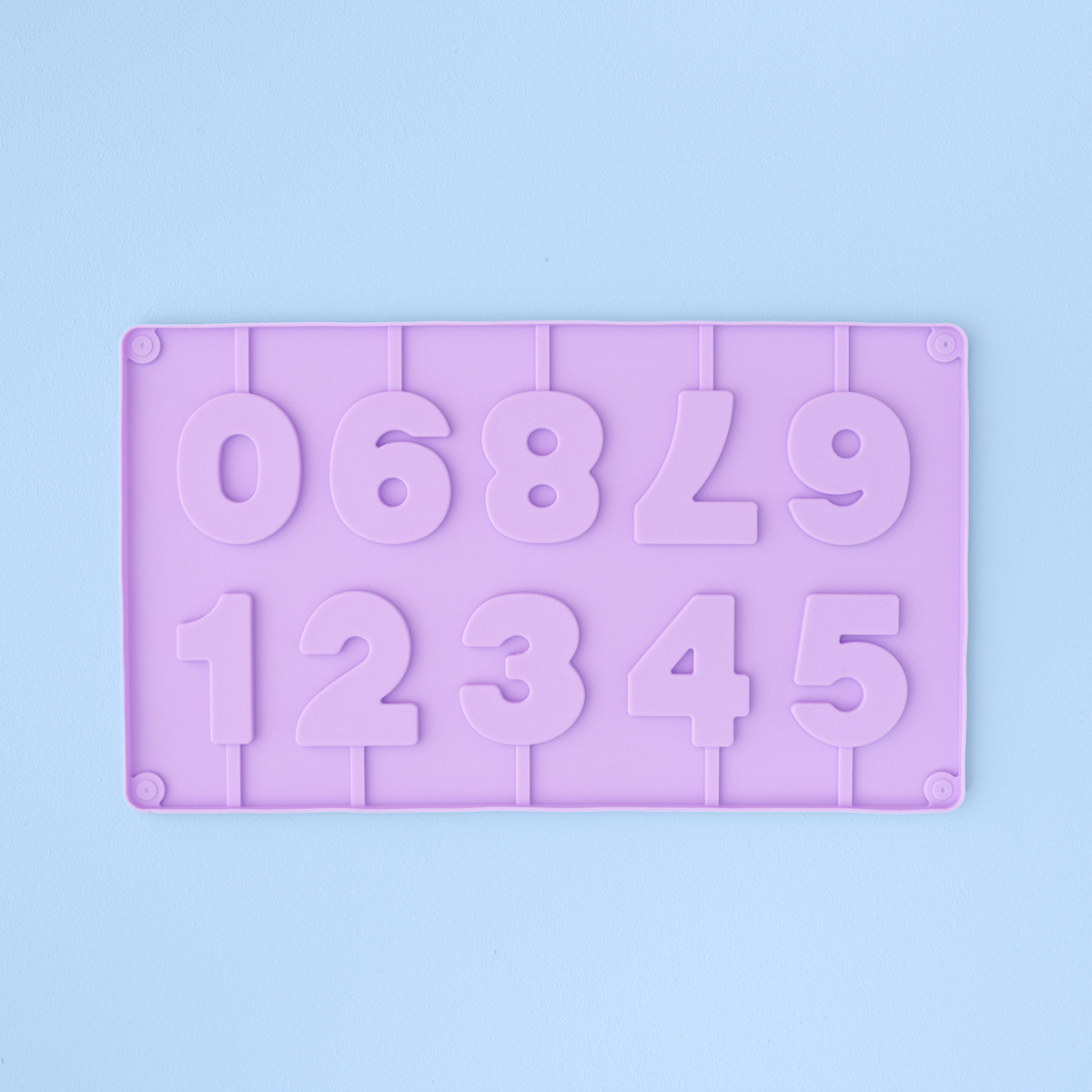 Silicone mold numbers on a stick