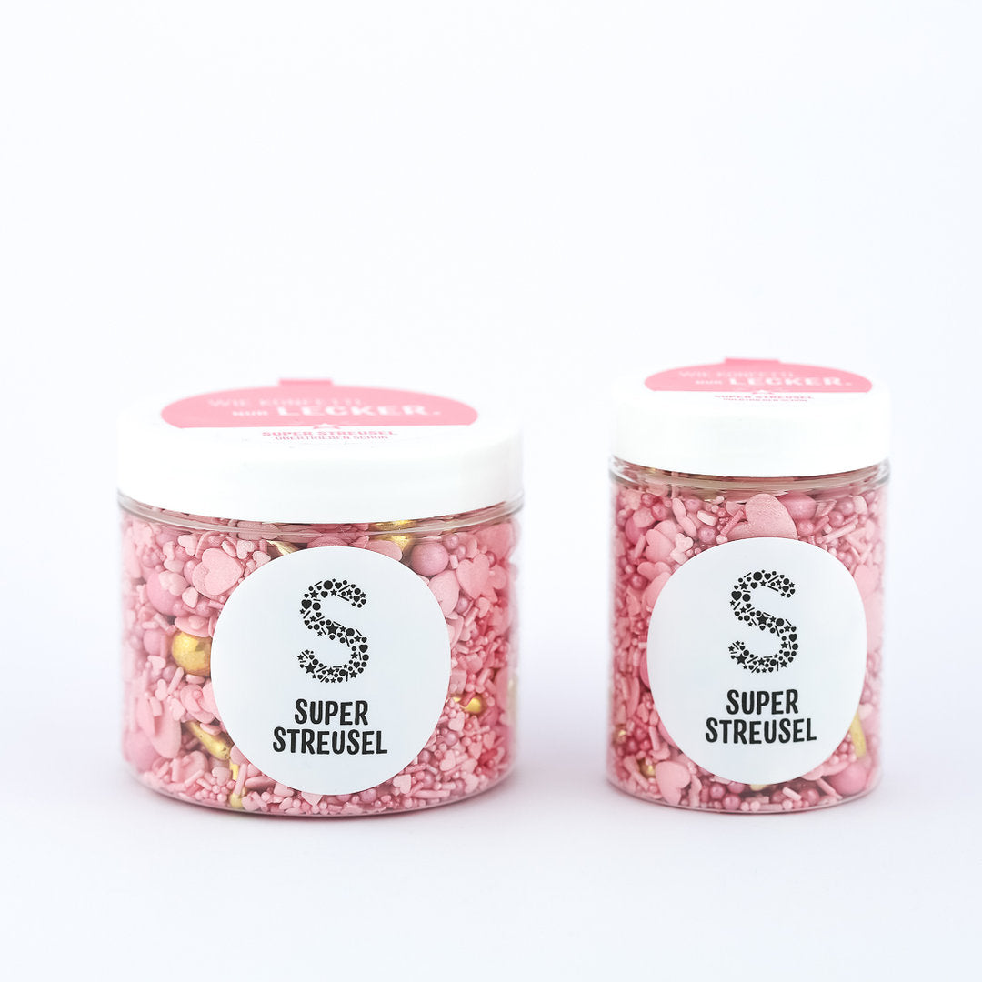 Lieblingsding Super Streusel (90g), Streusel Herzen, Bunte Streusel, rosa Zuckerstreusel, Sprinkles - 4