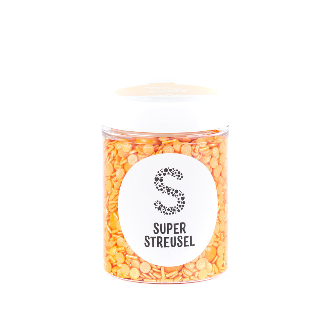 Orange Super Streusel (90g), Orange Streusel, Orange Zuckerstreusel - 3